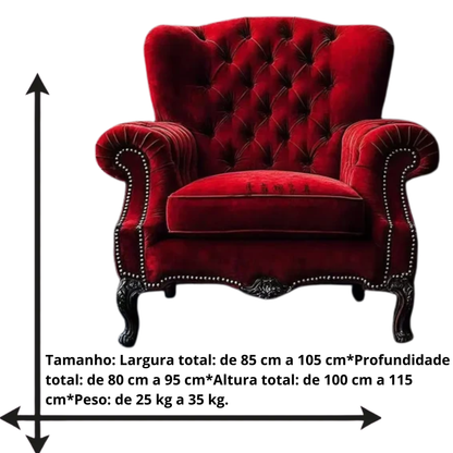 Trono Sofá de Estilo Barroco/Vitoriano e Trono Decorativo Vermelho para Shopping Centers