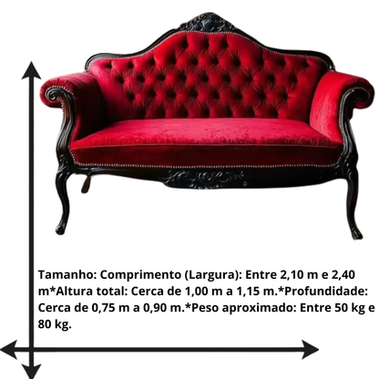 Trono Sofá de Estilo Barroco/Vitoriano e Trono Decorativo Vermelho para Shopping Centers