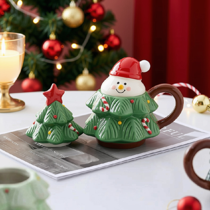 Caneca de Árvore Capacidade: 301ml*400ml Natal de Cerâmica Festiva Fácil de Limpar Xícara de Café de Natal