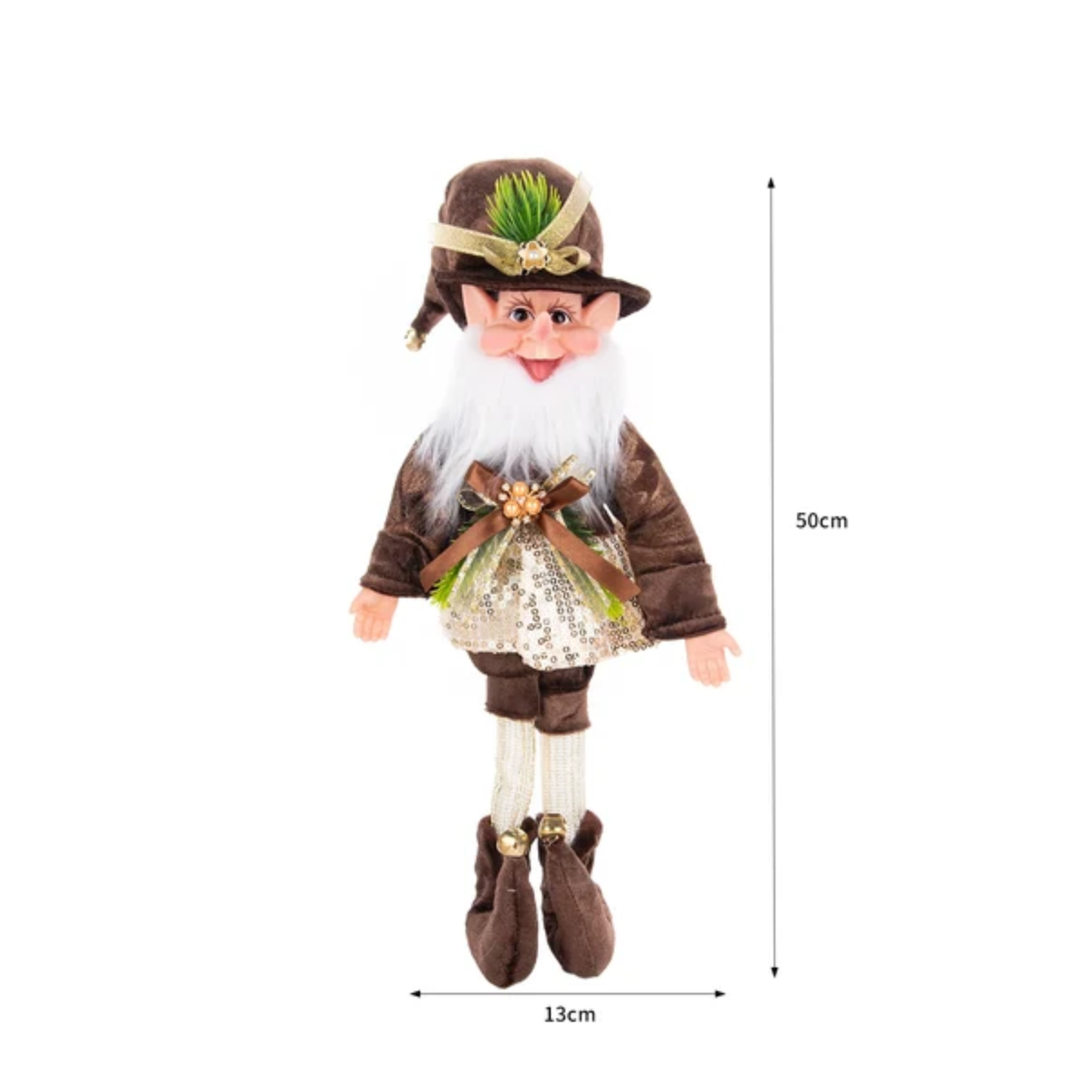 Enfeite Elfo Verde e Vermelho 45cm e 55cm Merita, Personagens Natalinos para Decoração
