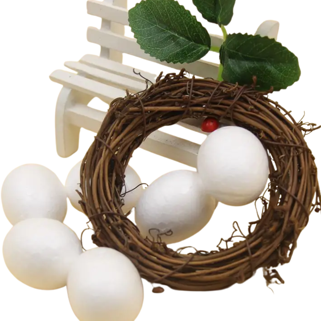 Ovos Páscoa de espuma de 6,9 cm, 20 peças, branco, artesanato, ovos isopor, poliestireno