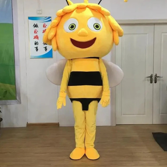 Fantasia de mascote abelha inteligente tamanho adulto para homens e mulheres cabeça