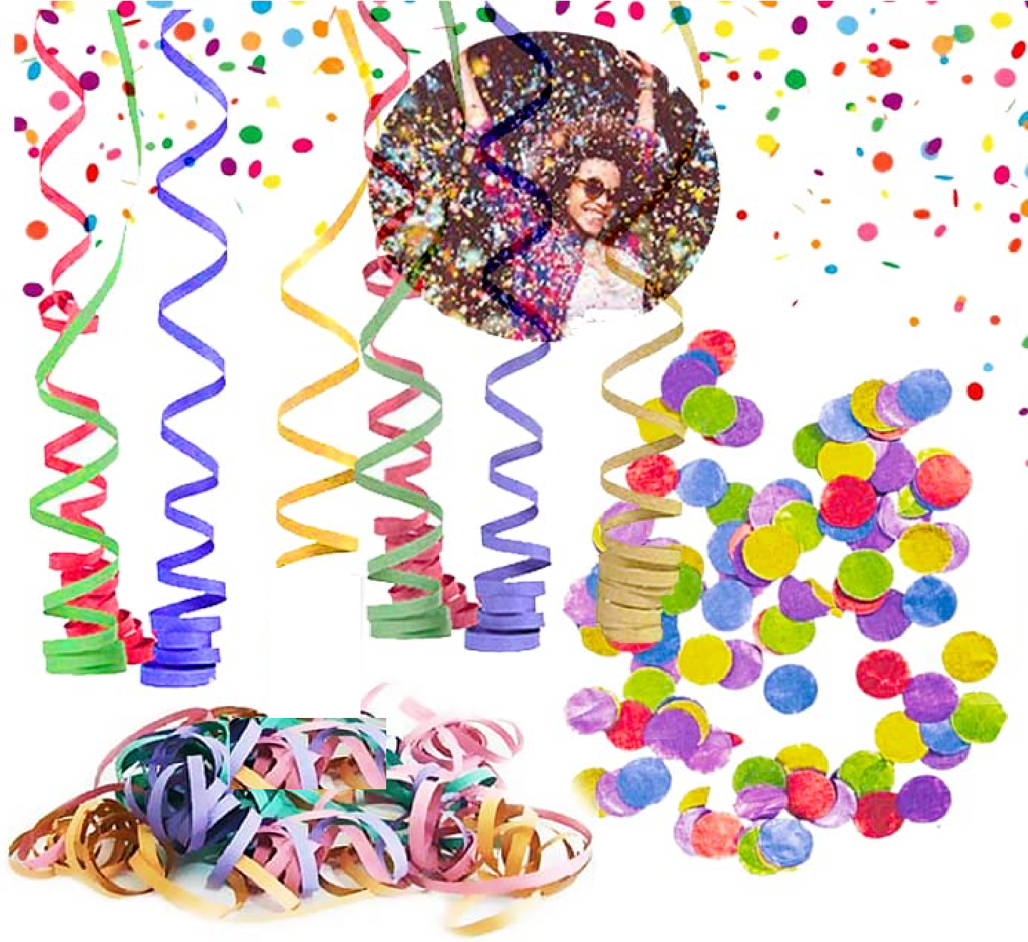 Serpentinas pacote com 5 serpentinas sem bagunça, serpentinas coloridas românticas