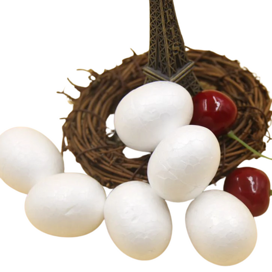 Ovos Páscoa de espuma de 6,9 cm, 20 peças, branco, artesanato, ovos isopor, poliestireno