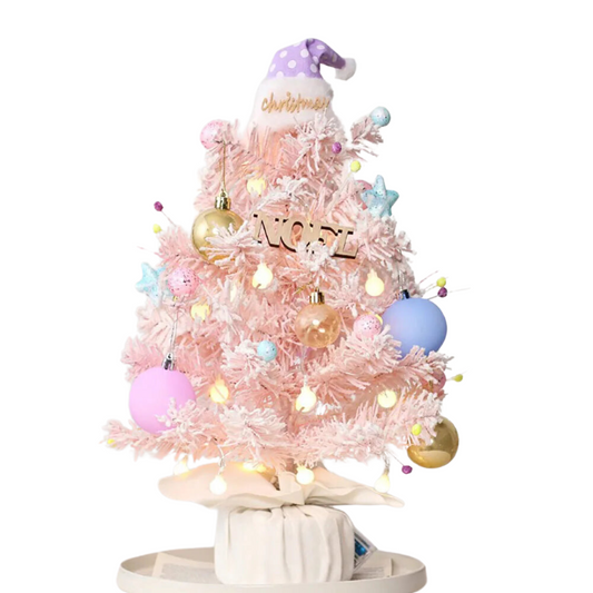 Mini árvore de Natal rosa de 50 cm