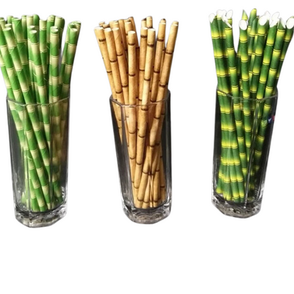 100 Peças Canudos de Papel para Dia dos Namorados Folha Vermelha Prata Ouro