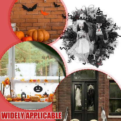 Guirlanda de esqueleto de Halloween guirlanda de janela e decoração assustadora