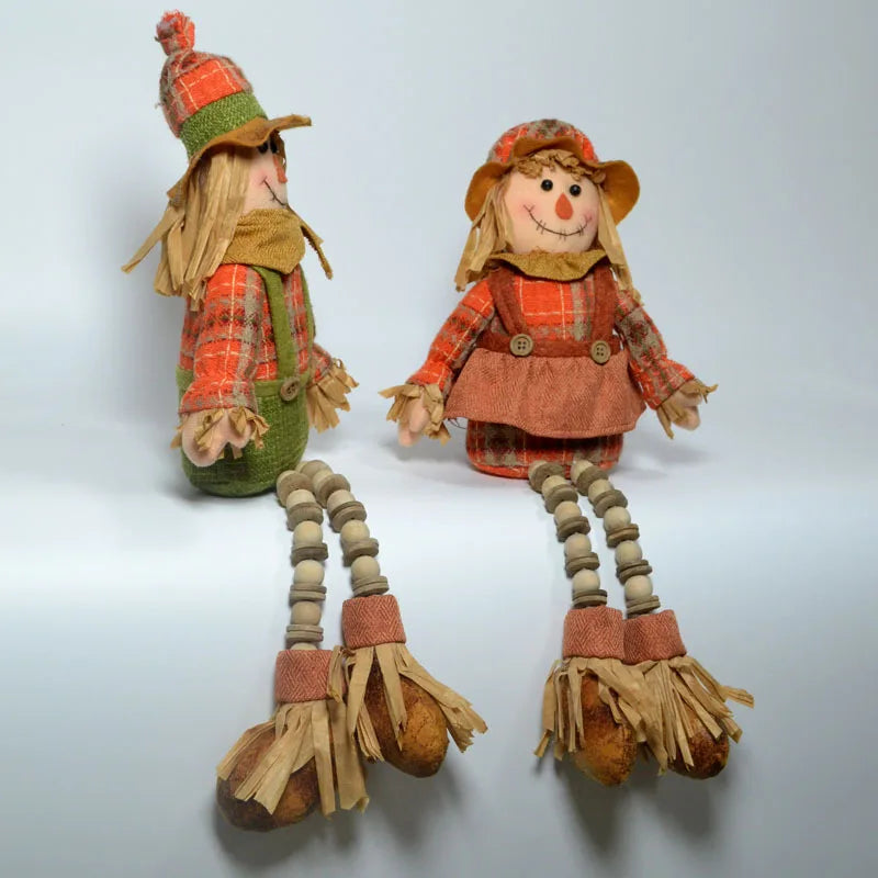 Espantalho Pernas conjunto de 1 espantalhos sentados com pernas longas, verde, ferrugem