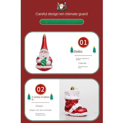 Natal 2 peças de decoração de árvore de Natal pequenas estatuetas de enfeite de Natal