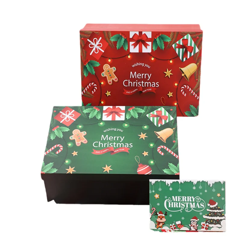 Caixa de Presente Ornamental Conjunto de 2 Caixas Grandes Natal com Tampa Presentes