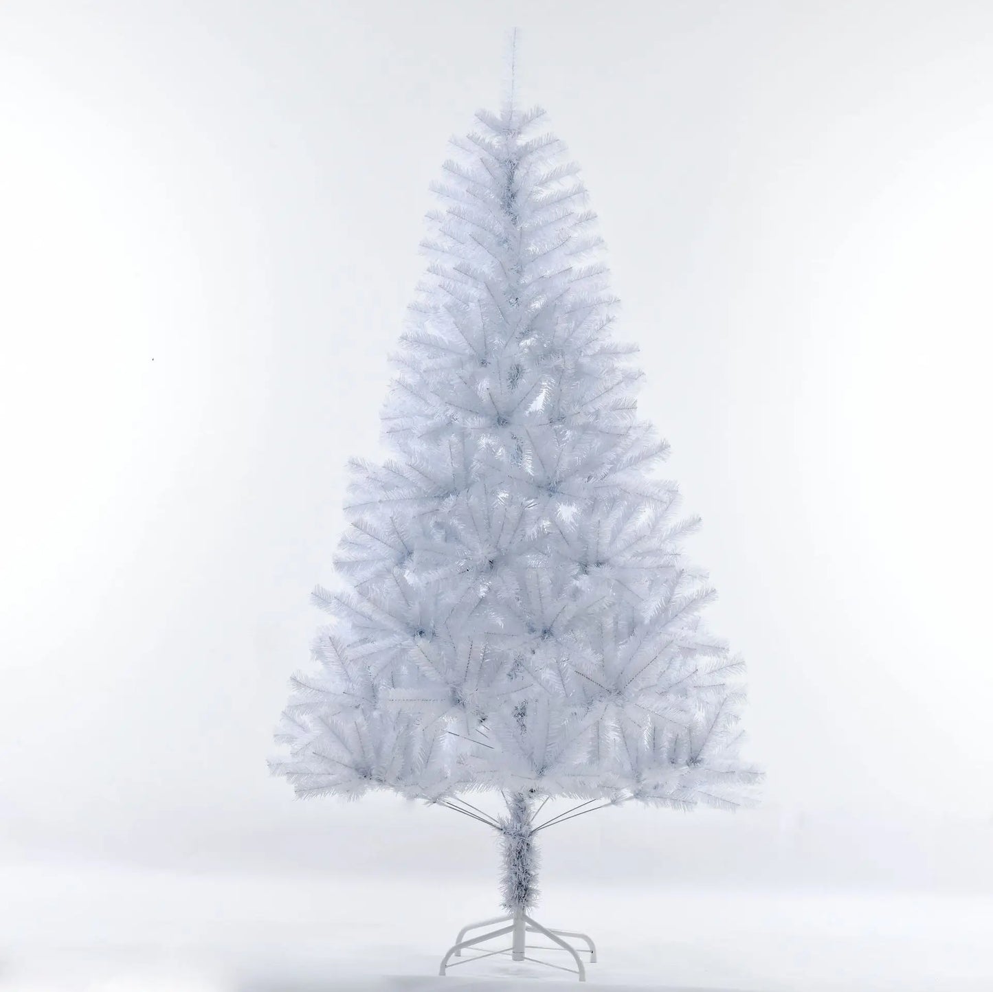 Árvore de Natal branco com neve artificial, árvore cheia de 2.1 M, suporte de metal festa