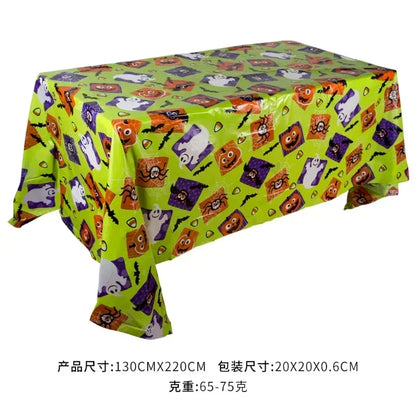 Toalhas de mesa sangrentas de Halloween Capa de crânio de plástico capa de mesa