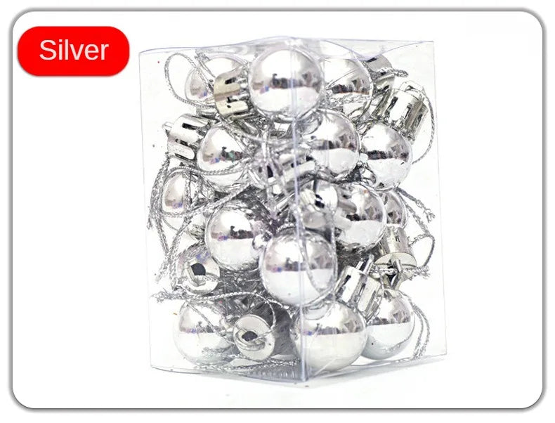 Mini Bola Decoração De Árvore De Natal 24 Peças De Pingente De Natal 2 Cm, Decoração