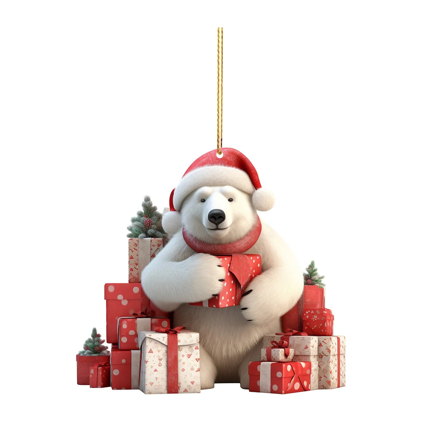 Nature Vibe 12,6 polegadas Sisal urso polar mãe e bebê decorações de Natal