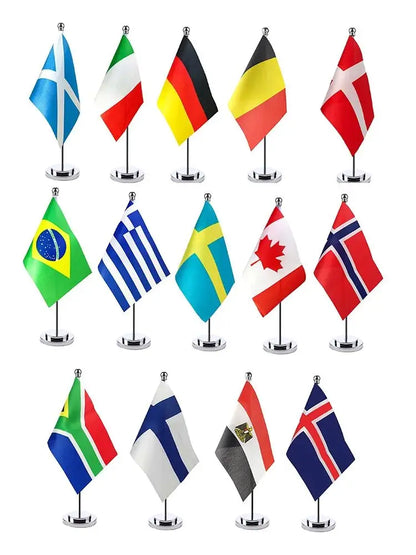 Bandeira com Mastro de Ferro Internacional Bandeiras do Mundo Haste Pequenas Bandeiras