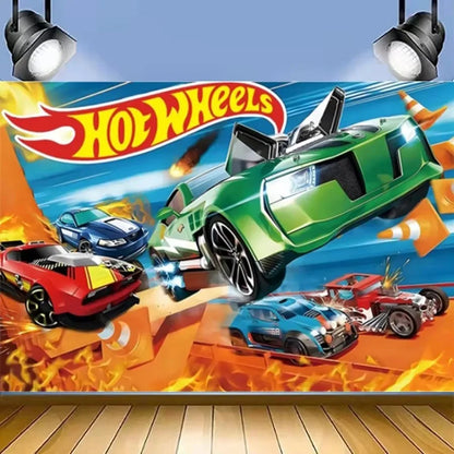 Kit Festa Hot Wheels Conjunto de decoração para festa de aniversário com toalha de mesa