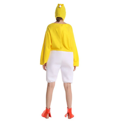 Fantasia Pintinho Amarelo Adulto Fantasia adulta amarela e branca
