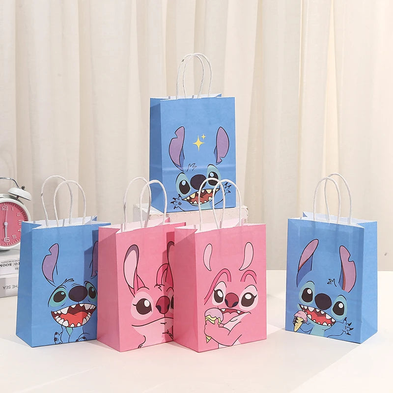 6 Peças Sacolas de Papel para Festas, Decoração de Festa Sacolas de presente Lilo & Stitch
