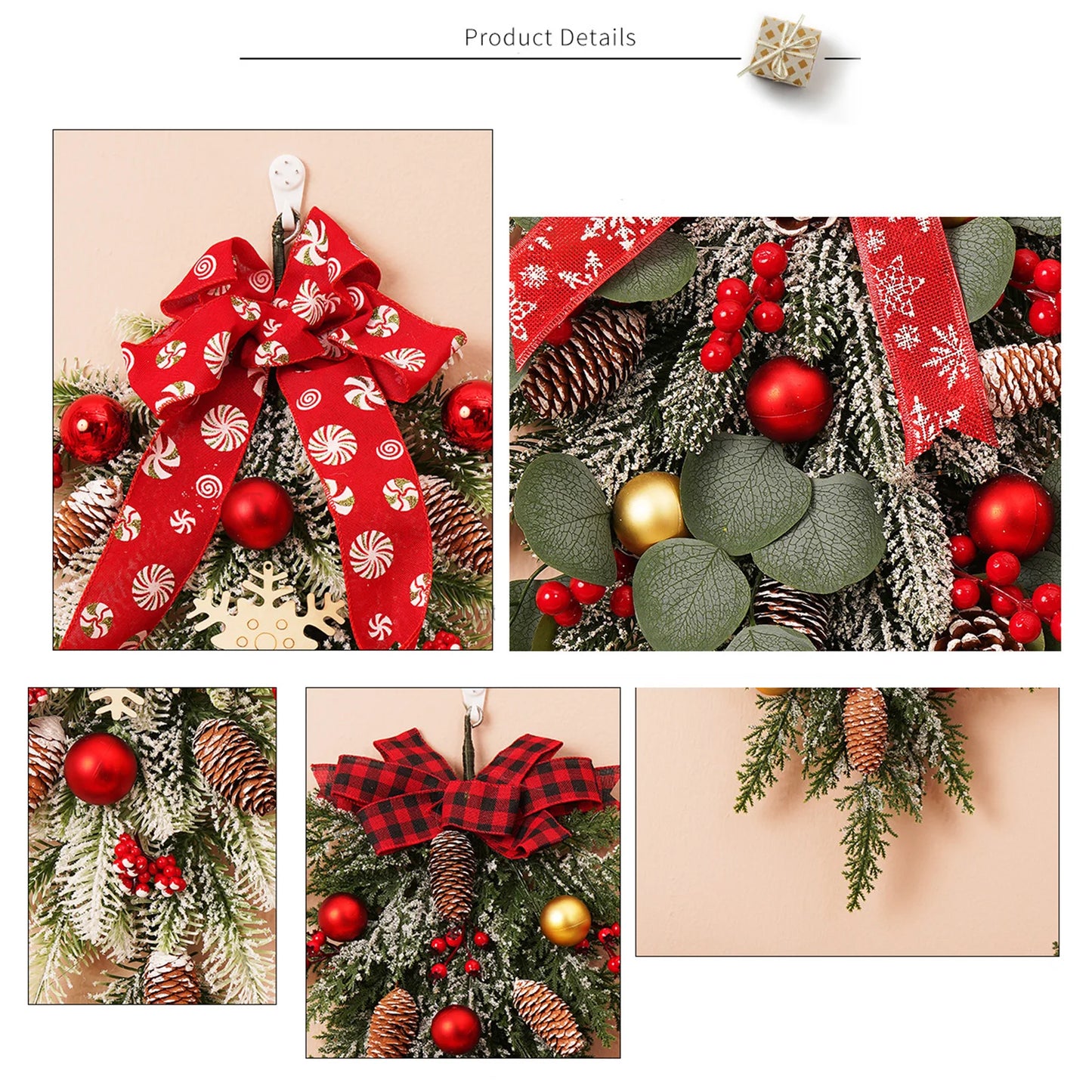 Guirlanda de Natal Enfeites Pendurados Árvore De Natal Layout De Cena De 50 Cm