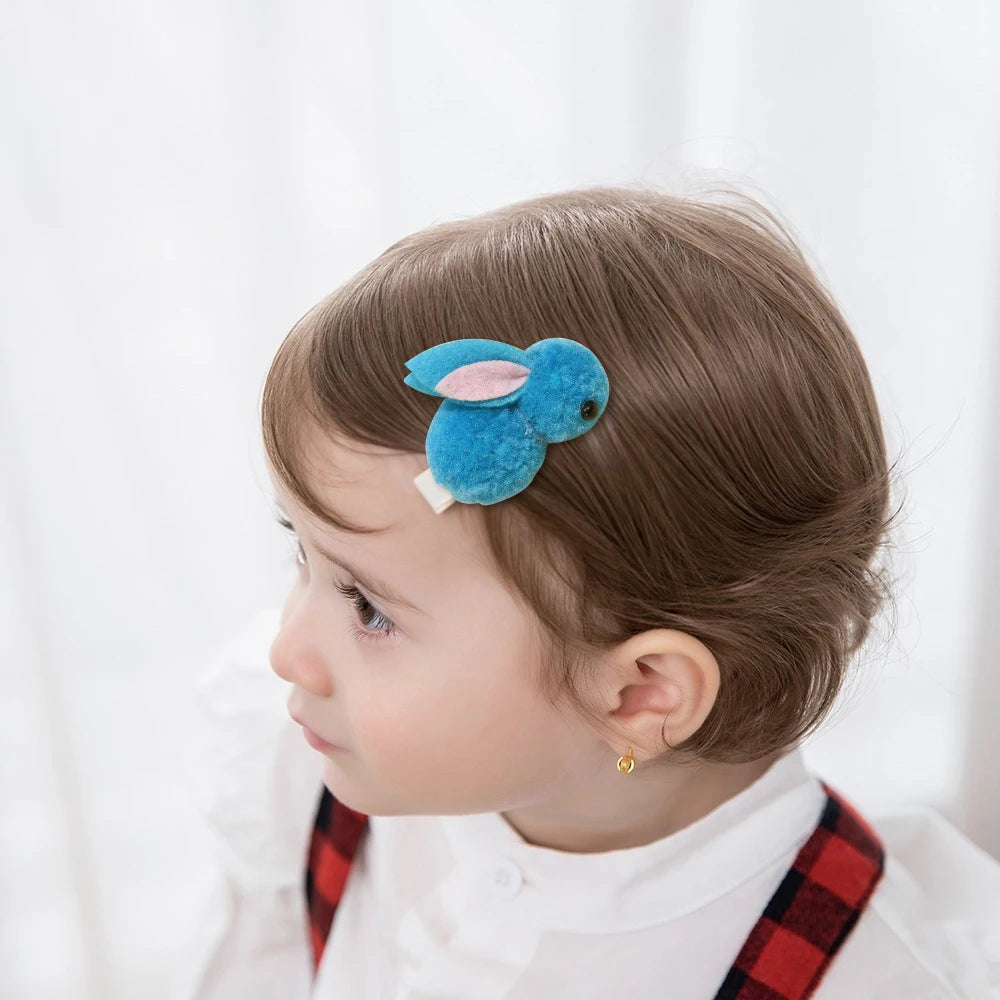 Grampo de cabelo de coelho, grampos de cabelo de coelho de pelúcia macios grampos