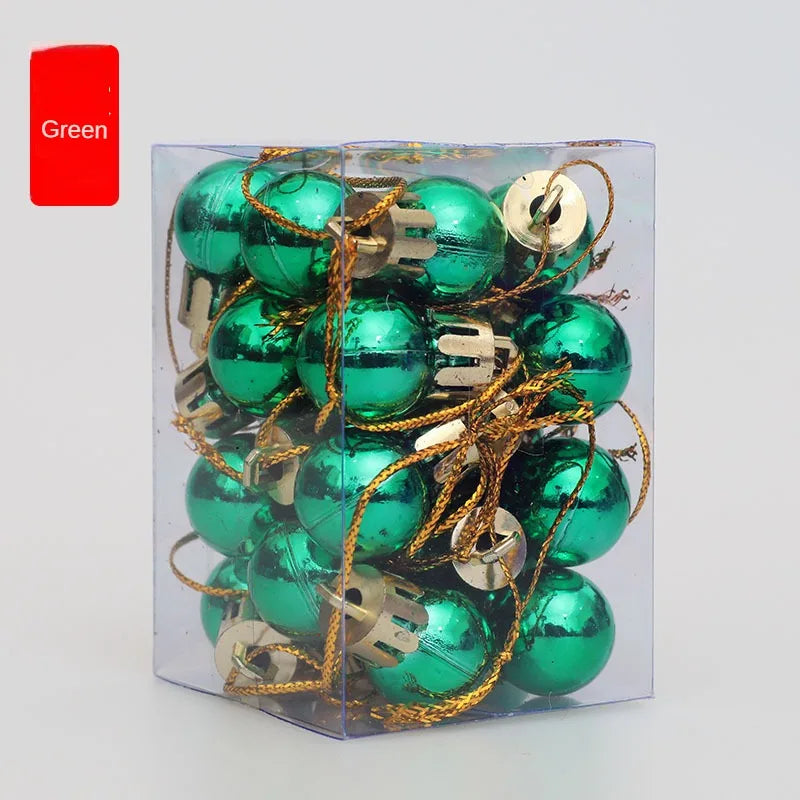 Mini Bola Decoração De Árvore De Natal 24 Peças De Pingente De Natal 2 Cm, Decoração