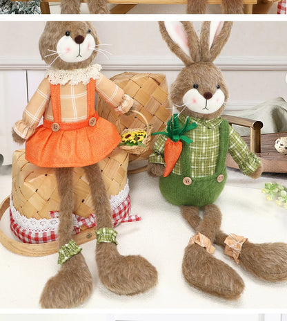 Coelho Páscoa Rústico Conjunto de 2 decoração páscoa estátuas coelho 59cm decoração