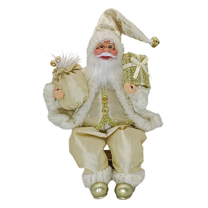 Boneco Papai Noel Casaco 30cm Enfeite Natalino Luxo Decoração Premium