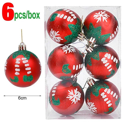 Bola Árvore de Natal Colorida Pintura 24 Peças de Enfeites de Bola de Natal, 6 cm Enfeites