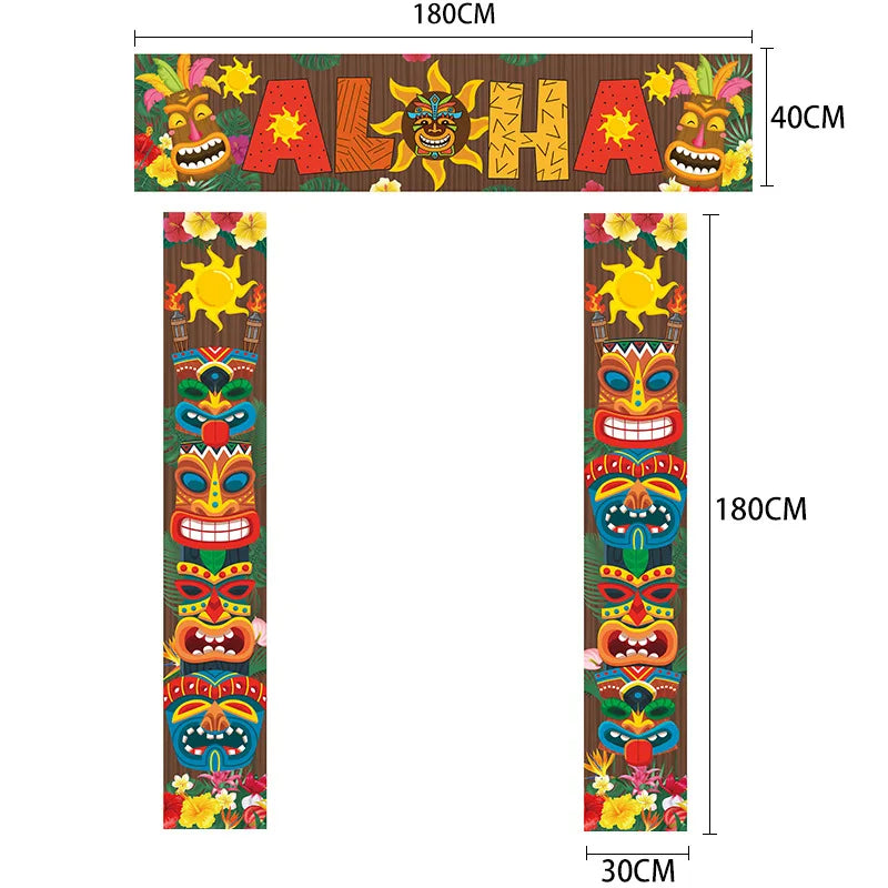 Decoração de festa Feliz Luau, decoração de parede na porta, banner Aloha de boas-vindas