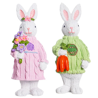 Boneco Coelho da Páscoa Roupas Coelhinhos de resina artesanais em formato de cenoura
