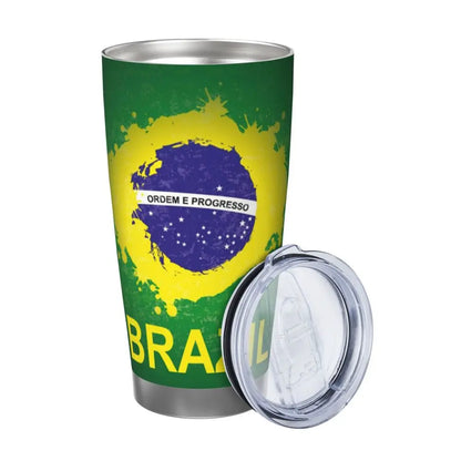 Caneca de copa do mundo café isolada com bandeira do Brasil copo volta às aulas 590 ml