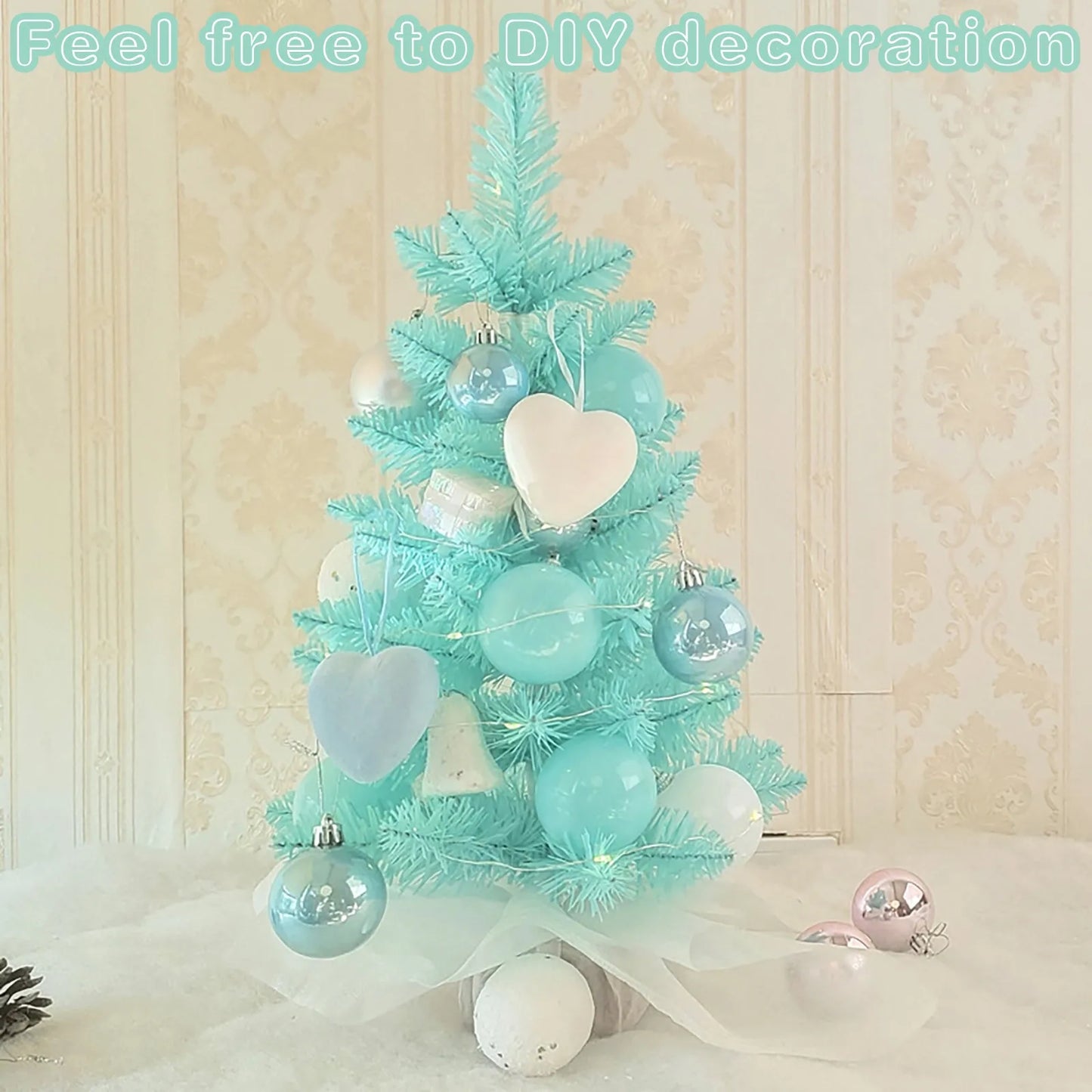 Mini Árvores de Natal Azul 45cm 1 Unidade Árvore de Natal Mini Pinheiro Natal Mini Árvores