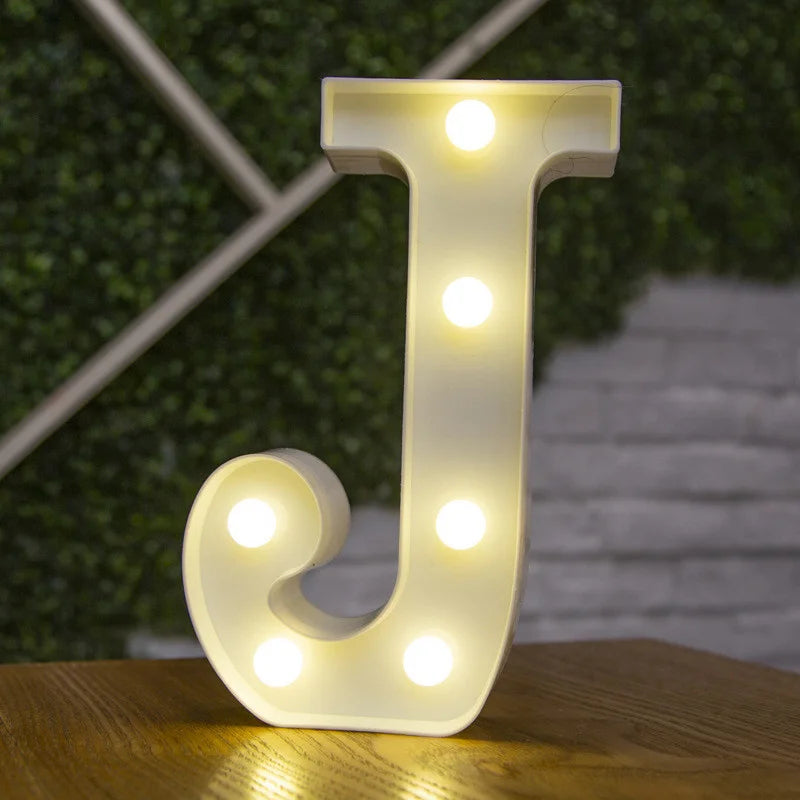 Letras de LED para letreiros, 26 letras iluminadas do alfabeto, luzes LED alimentadas