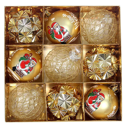 Bola de Natal 9 Peças Enfeites de Natal 3" Enfeites de Bola Natal Inquebrável Transparente