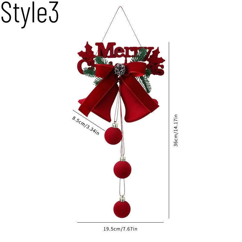 Sino de Natal Veludo Pingentes de Sino de Natal em Veludo Flocado 22cm*39cm e Sino LED Natal para Shopping