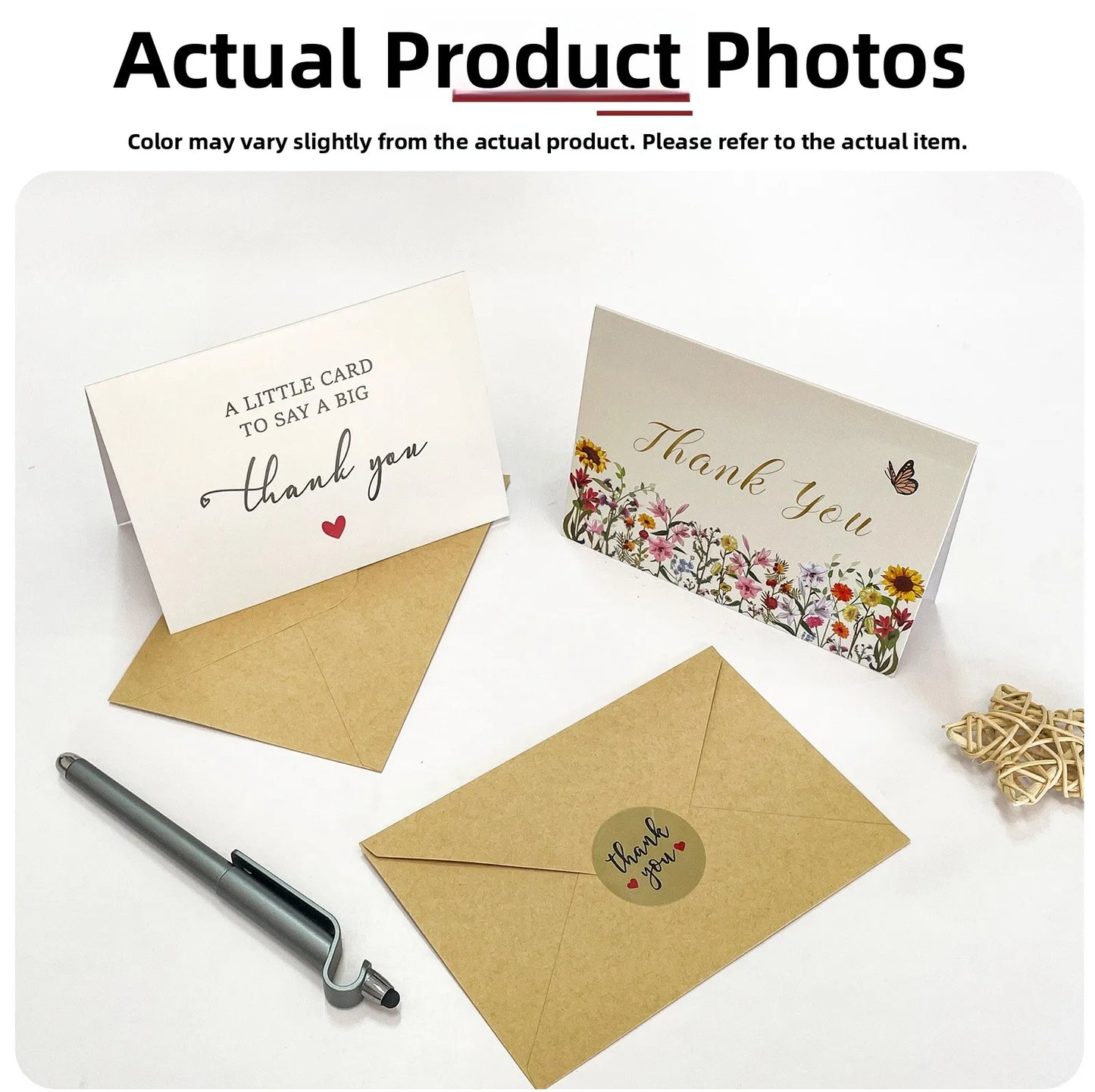 Cartões de agradecimento | Cartões de agradecimento e notas com envelopes |  Presentes