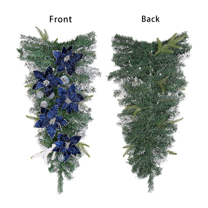 Guirlanda de Natal Azul Escuro em forma de gota para escadas de Natal, guirlandas Natal