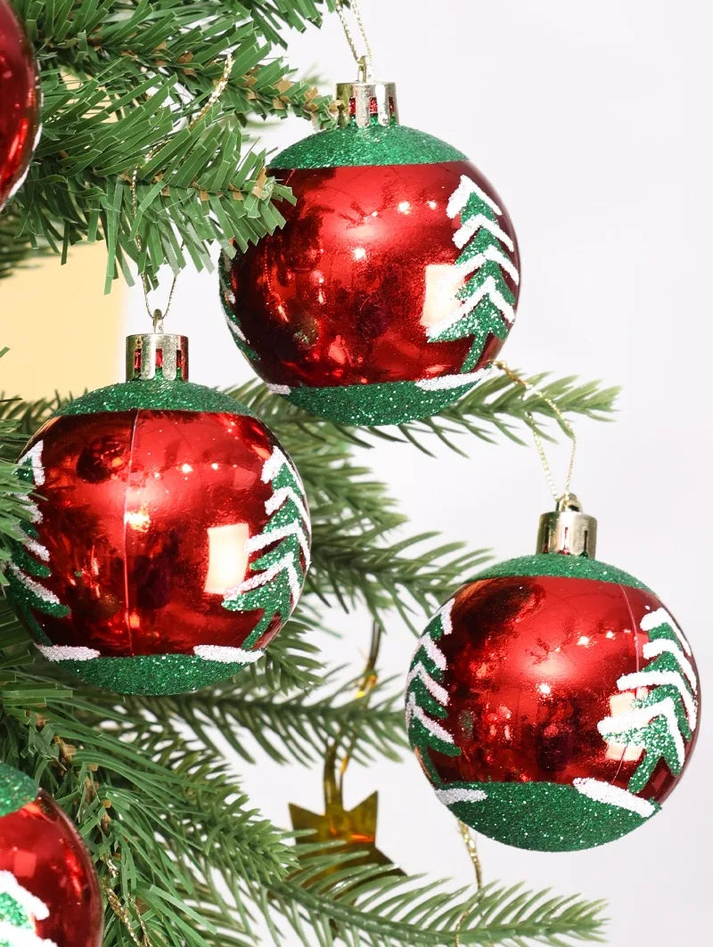 Bolas de Árvore de Natal em Ouro Verde Vermelho e Verde, Decoração Bola Brilho à Prova