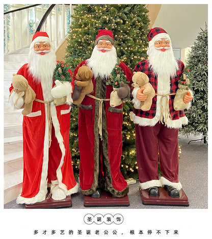 Boneco Papai Noel de Shopping Decoração 1.8 metros e Papai Noel Musical com Saxofone