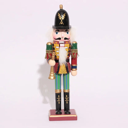 Quebra-Nozes Natal, Boneca Soldado Tradicional de Madeira Pintada, 30cm e Decorações