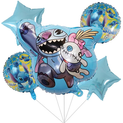 Balões de aniversário rosa e azul da Lilo e Stitch itens lilo & stitch personalizados