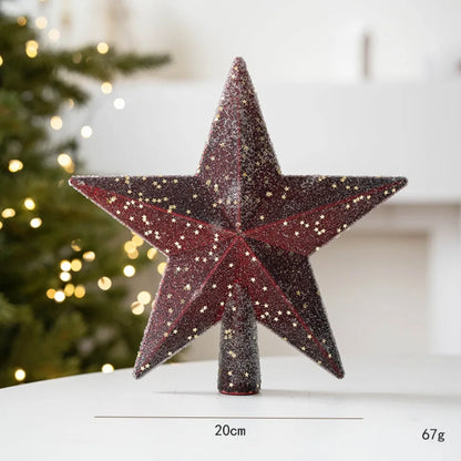 Ponteira Estrela de Natal Enfeite de árvore estrelada com glitter de 20CM*60g - champanhe