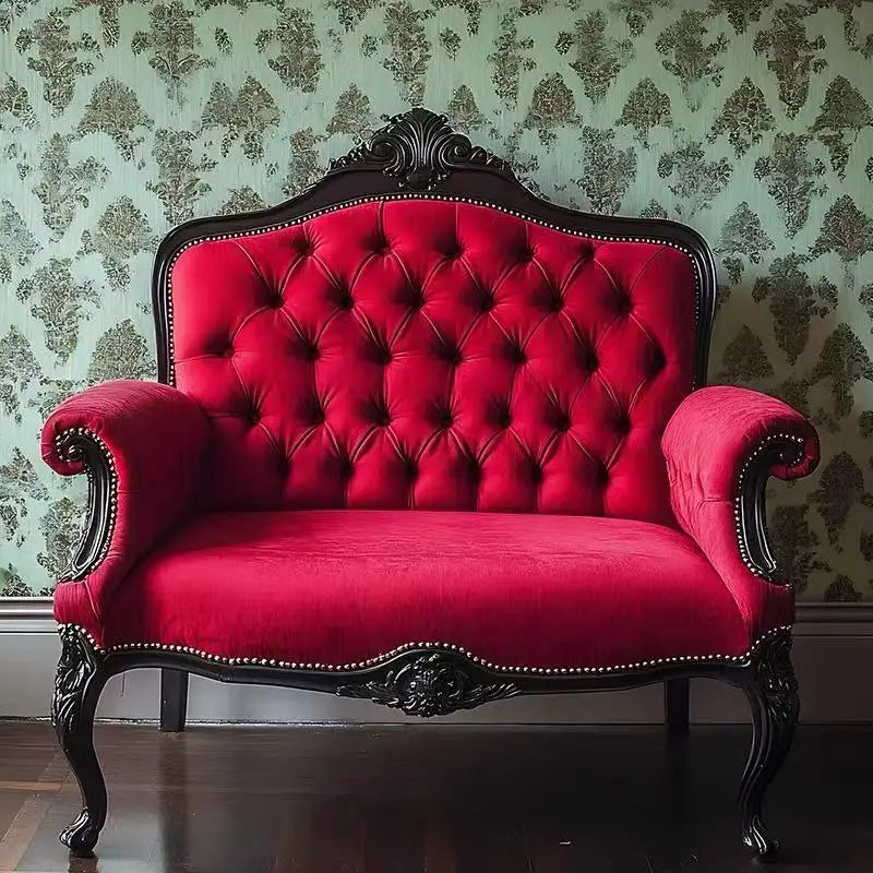 Trono Sofá de Estilo Barroco/Vitoriano e Trono Decorativo Vermelho para Shopping Centers