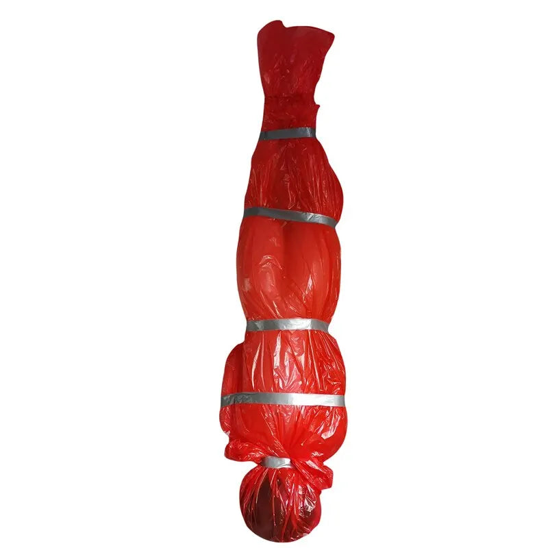 Cadáver Decorações de Halloween, adereços de vítimas mortas, cadáver falso assustador, saco de cadáver falso assustador para exterior/interior assombrado