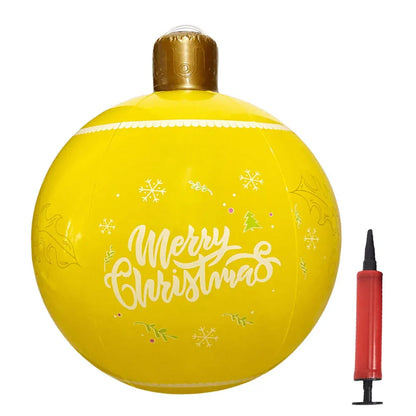 Grandes Bolas Infláveis de Natal, 24", Bola Inflável Gigante de PVC Decorada Natal e Bola