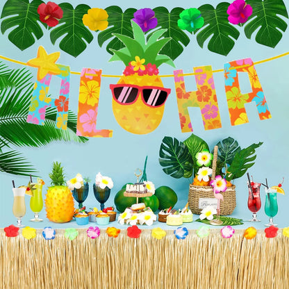 Conjunto de decorações de festa de luau tropical, lembrancinhas de festa de praia