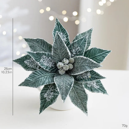 Flor De Natal Poinsétia Vermelho C/ Branco Enfeite e Árvore Terracota