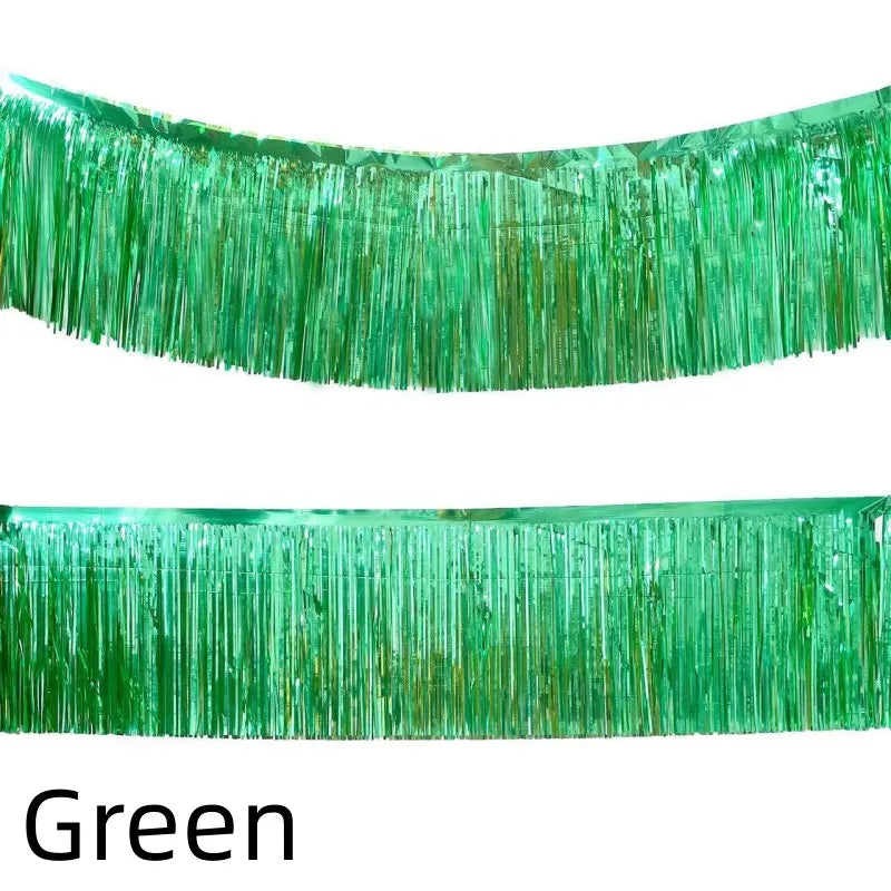 Cortina Laser 1/2 pacotes de franja de folha metálica, boias de desfile para pendurar parede