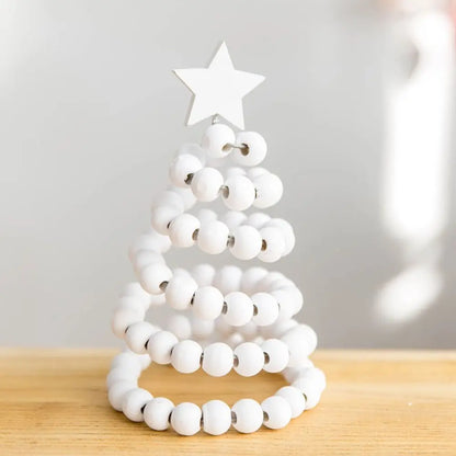 Bolinhas de Madeira para Árvore de Natal, Árvores de Natal Decorativas Estilo Nórdico Feitas de Contas Madeira