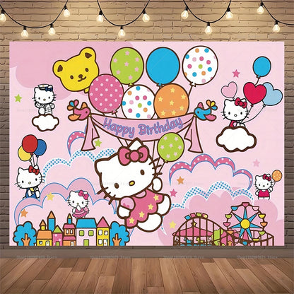 Cenários para festa Hello Kitty Girls  para festa de aniversário de gatinho, lembrancinhas